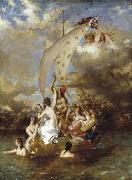 William Etty Youth on the Prow and Pleasure at the Helm oil painting on canvas